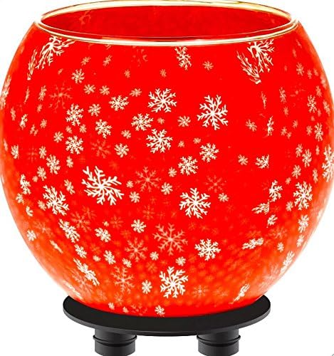 Fimo Clay Art Candle Holder Handmade Glass Tealight Holder (Snowflake Red)