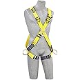 3M DBI-SALA Delta 1103270 Cross Over Harness, Front/Back/Side D-Rings, Pass-Thru Buckle Legs, 420 LB Capacity, Universal, Yellow/Navy
