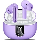 Wireless Earbuds, 2025 Wireless Headphones HiFi Stereo Earphones with 4 ENC Noise Canceling Mic, 42Hs Playtime In Ear Earbud, Bluetooth 5.3 Sport Earphones with LED Power Display for Android iOS