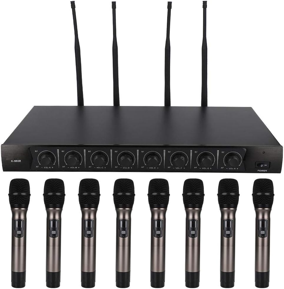 Wireless Microphone, UHF 700MHz 790MHz 8 Channel Amazon.co.uk