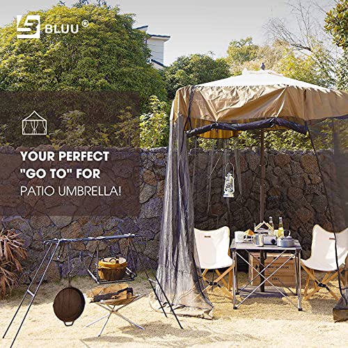 BLUU Outdoor Patio Umbrella Mosquito Netting, 90D Polyester Mesh with