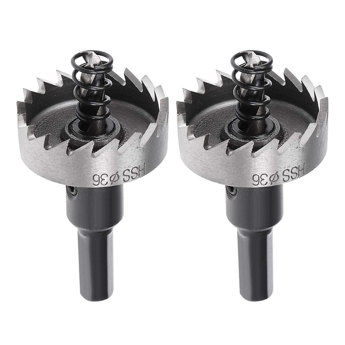 sourcingmap 2 Pcs 36mm High Speed Steel HSS Drill Bit Hole Saw Cutter for Metal Alloy Wood