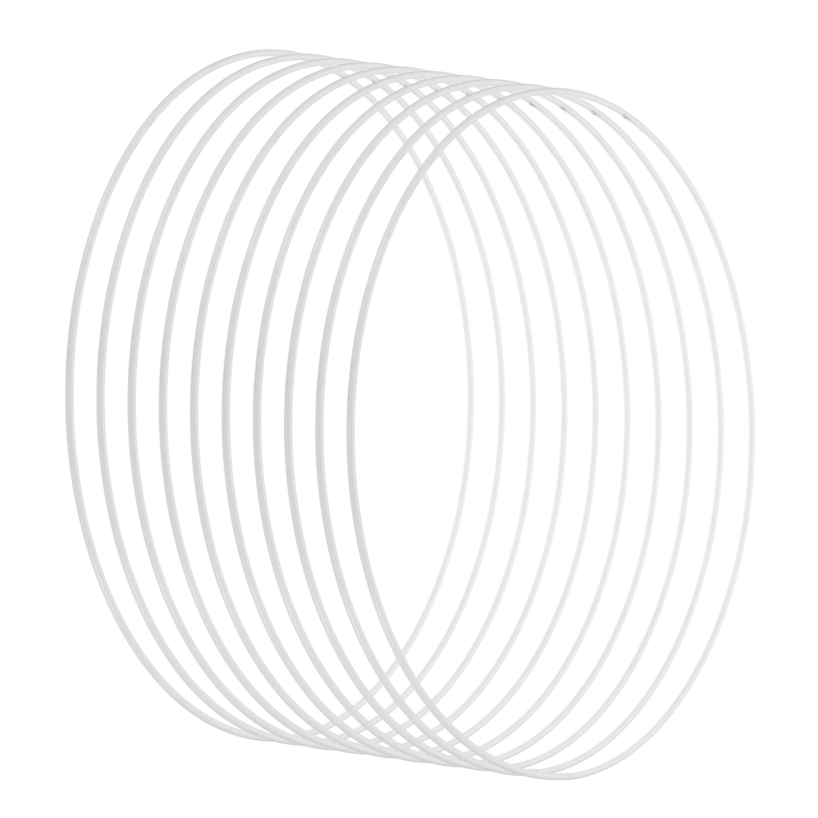 PATIKIL 12 Inch Round Dream Catcher Ring, 10 Pcs Metal Christmas Macrame Wreath Floral Rings Hoop for Home DIY Craft Wedding Wall Hanging Decorations, White