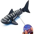 Tipmant Cute RC Shark Mini Radio Remote Control Fish Boat Submarine Electric Realistic Animal Toy for Swimming Pool Water Tank Kids Birthday Gifts (Grey)