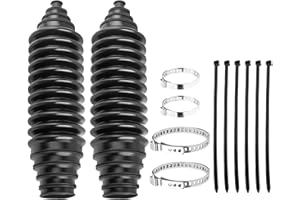 2 Pack Tie Rod Boot Kit - Silicone Inner Tie Rod Boot, Pinion Bellow Cable Ties and Clamps, Rack and Pinion Boot for Most Veh