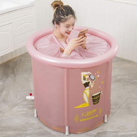 Amazon Co Jp ピンクのpvc防水生地プラスチック浴槽には空気枕が付いて 70 Cmの排水ホース 折り畳み可能な浴槽の底部の健康磁石 Spa物理療法 児童 成人に適している ホーム キッチン