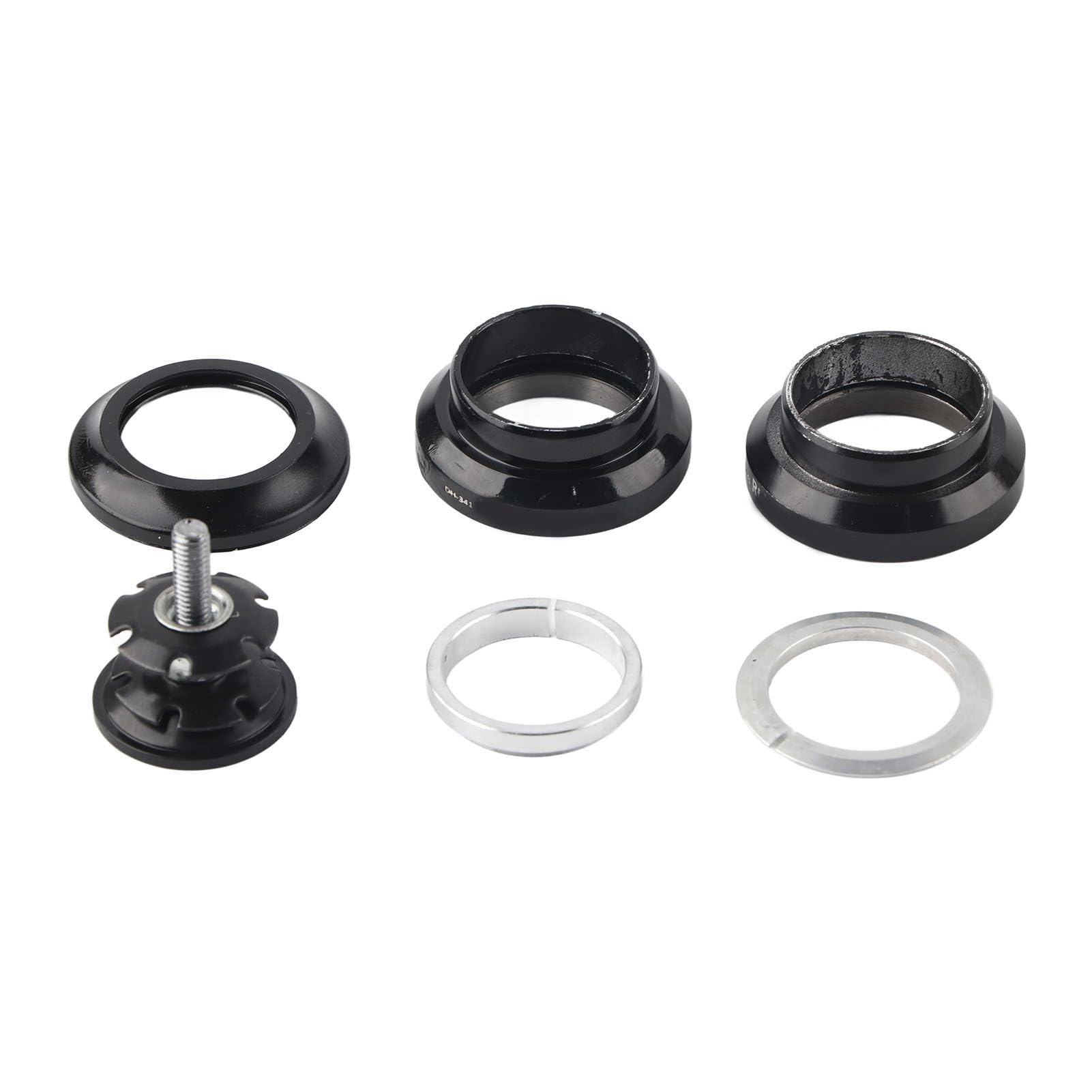 WGFOIP Bearing Headset, Aluminum Alloy 34mm Bike Headset for 28.6mm Straight Steerer Fork Bearing(Black)