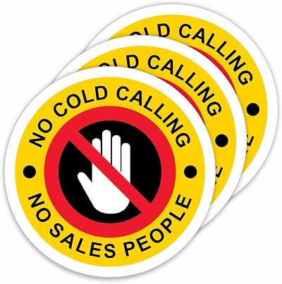 Viro Display No Cold Calling Stickers 80x80mm 3 Pack Weatherproof Vinyl Signs