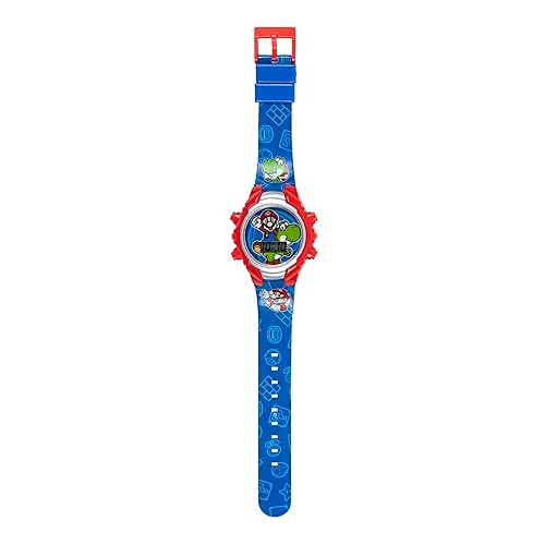 Super Mario Kids Digital Watch with Yoshi, LED Light Show, Soft
