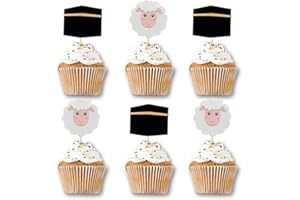 SWYOUN 48PCS Eid Al Adha Cupcake Topper Party Decorations Islamic Muslim Party Supplies
