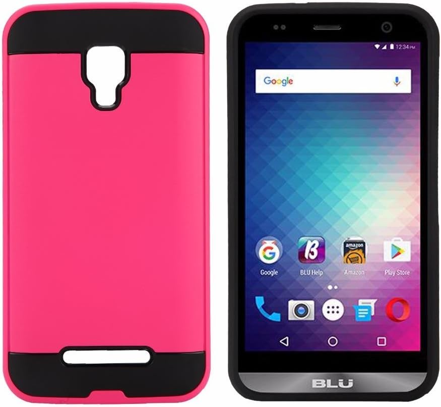 Blu Dash XL (D710U) Cellphone Case, Tough Hybrid Armor Shockproof Dual Layer Drop Protection Case Cover Case (VGC Pink)