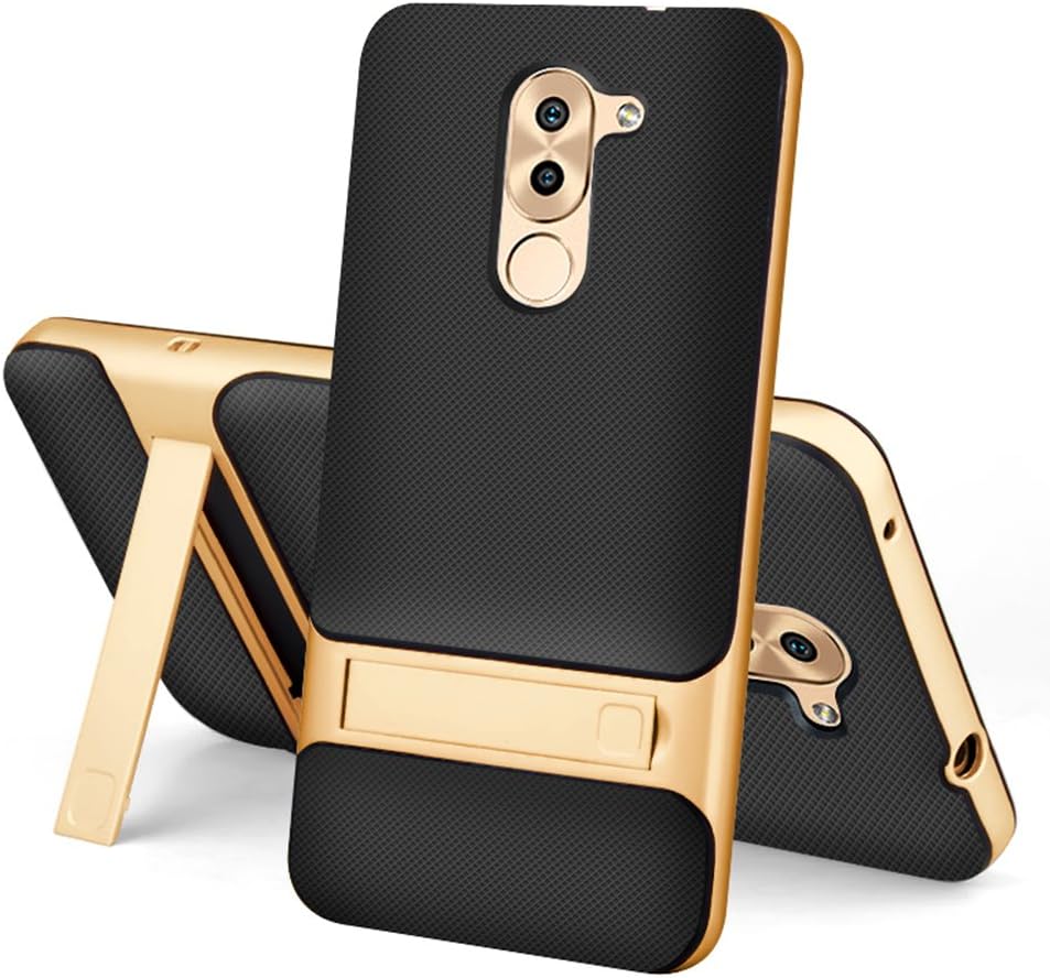 Huawei Honor 6X Case - SMTR® Premium Quality Stealth bracket (2 in 1) TPU + PC Hard Shell Case cover for Huawei Honor 6X - Gold