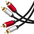 Yeung Qee 2RCA Male to 2RCA Male Stereo Audio Cable 10 ft,Dual Shielded Gold-Plated RCA Stereo Cable,Suitable for Home Theater, Amplifier, HDTV, Game Console, Hi-Fi System. (10ft/3m)