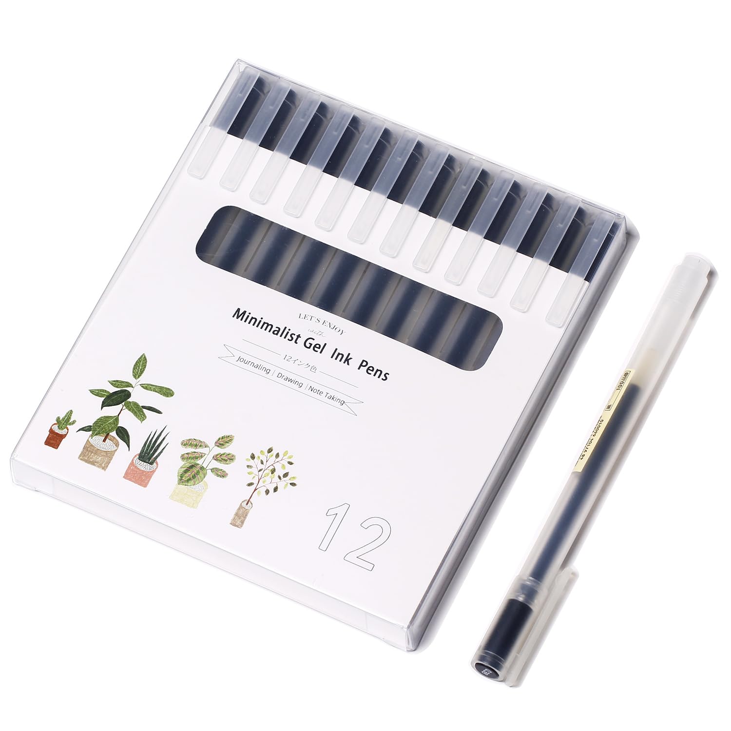 Photo 1 of XIZE SH Minimalist Japanese Style Gel Pens Ultra Fine Point 0.38mm Black Pens For Smooth Writing Note Taking Black Ink Pen,12 Count