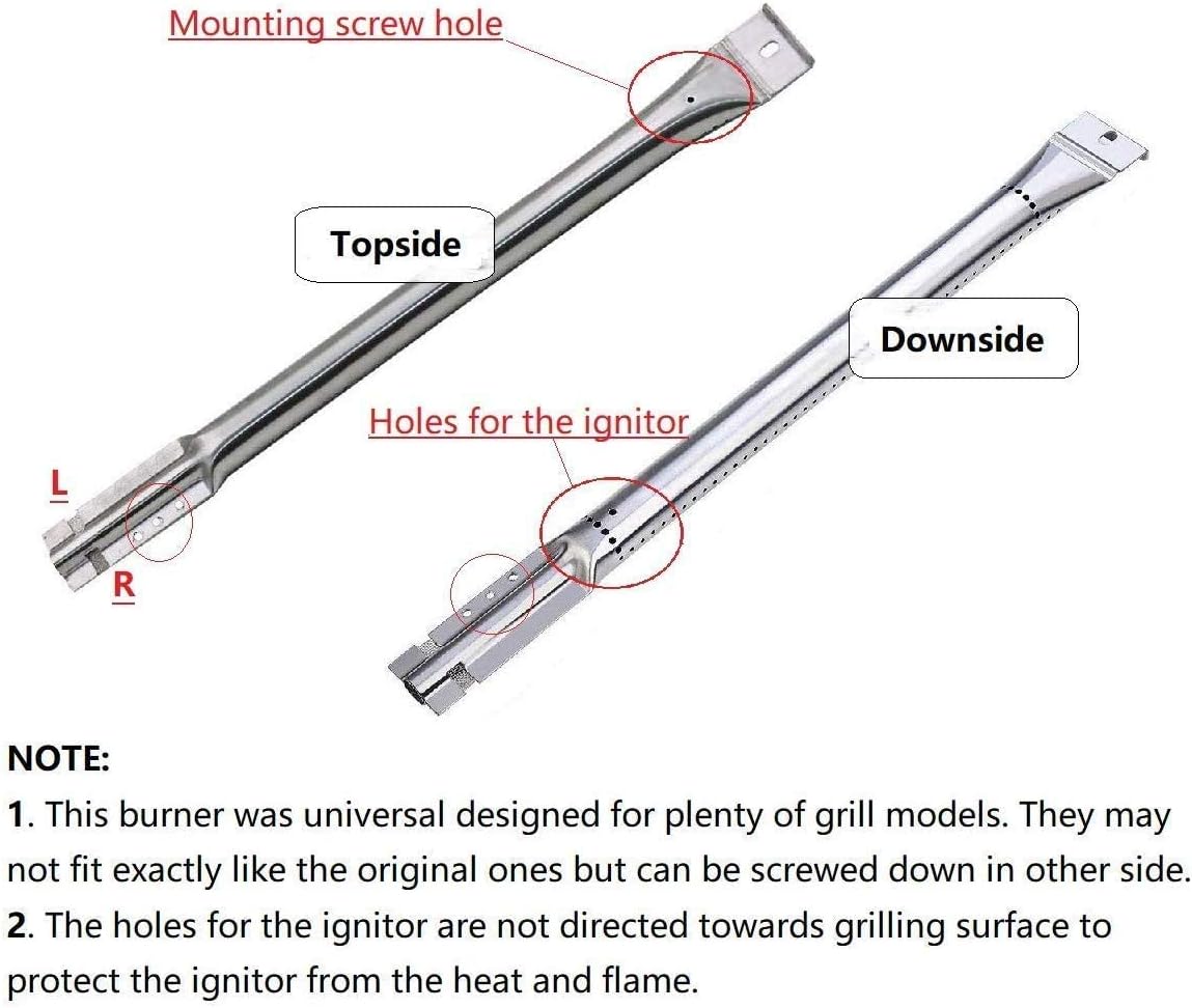 Hongso Stainless Steel 5 Burners Pipe Tube and 5 Heat Plates Shield Tent Repair Kit Replacement Parts for Jenn-Air Gas Grill 720-0709, 720-0709B, 720-0727, Kitchen Aid 720-0709C, SBE6415-SPG4515 : Garden & Outdoor
