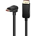 90 Degree Displayport 1.4 Adapter Cable, BolAAzuL Right Angle Display Port Cable Downward Angled 8K/60Hz, 4K/144Hz 6ft/1.8m Male/Male High Speed for SSUPD Meshlicious/Vertical Mounted GPU