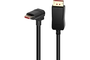 BolAAzuL 90 Degree Displayport 1.4 Adapter Cable, Right Angle Display Port Cable Downward Angled 8K/60Hz, 4K/144Hz 6ft/1.8m Male/Male High Speed for SSUPD Meshlicious/Vertical Mounted GPU