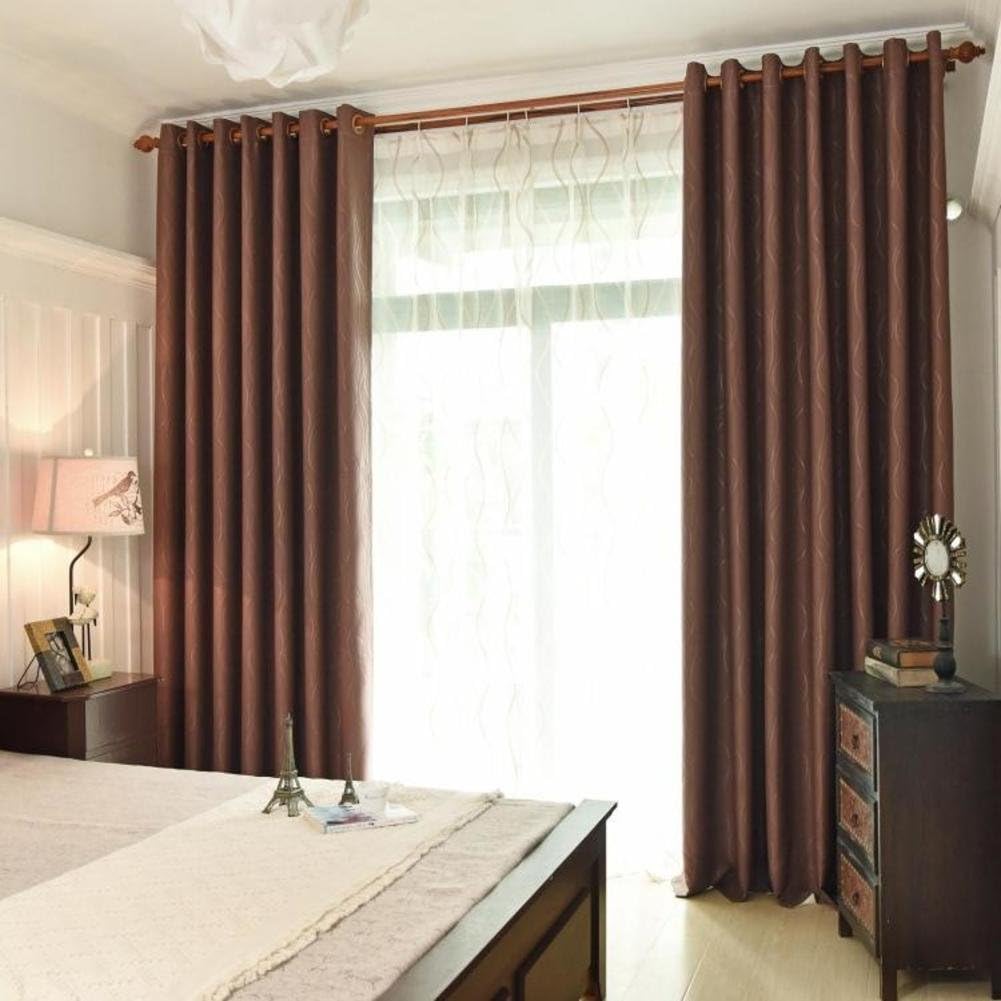LIUZEMIN Solid color geometric pattern curtain,Blackout living room bedroom curtains Sold per panel-A 59*94inch