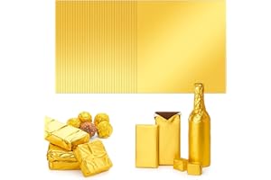 Gold Aluminum Foil Candy Wrappers, 12x12 Inch with Paper Backing, 100PCS for Chocolate Bars & DIY Food Packaging 12”x12”（30x3