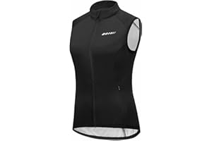 qualidyne Women's Windproof Cycling Vest, Full-Zip Winter Sleeveless Bike Jacket with Zip Pockets