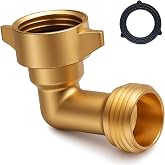 XinYunfan 90 Degree Hose Elbow for RVs, 3/4" Solid Brass Connector | Leak-Free Construction, Convenient Easy Grip Connector, RV Water Hoses, Outdoor Residential Faucets, and More, 1 Pack