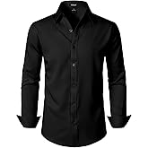JEMITOP Men's Stretch Soft Slim Fit Dress Shirts Long Sleeve Formal Wedding Business Casual Button Down Shirt