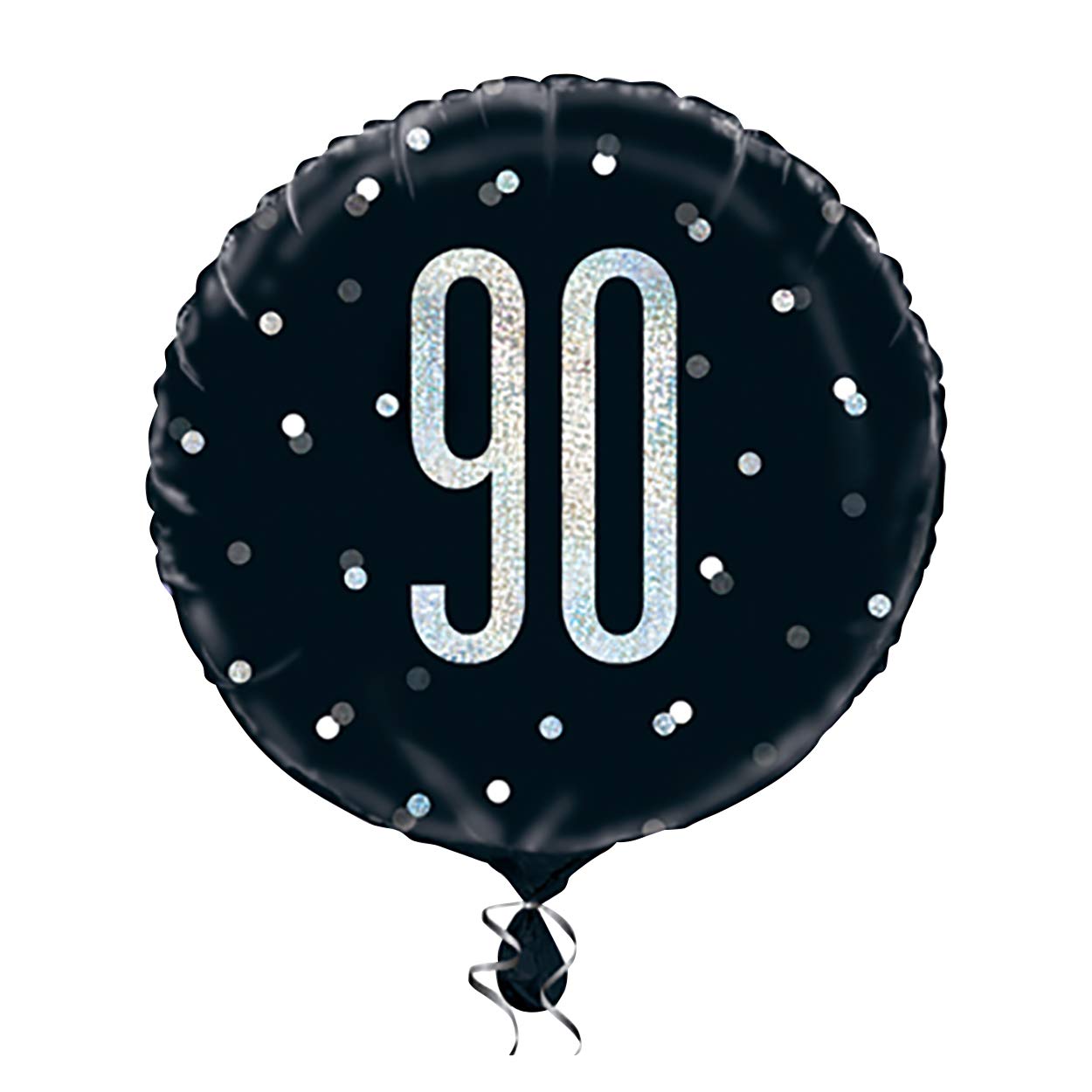 Glamorous 70th Glitz Black & Silver Round Foil Balloon (45cm) - Perfect for Milestone Birthday & Elegant Events - 1 Pc