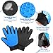 Pet Grooming Glove, Horhin Gentle Deshedding Brush Glove Efficient Hair Remover Brush Bathing Grooming Massage Gloves for Dogs, Cats & Horses with Long & Short Fur,Enhanced Five Finger Design-One Pair