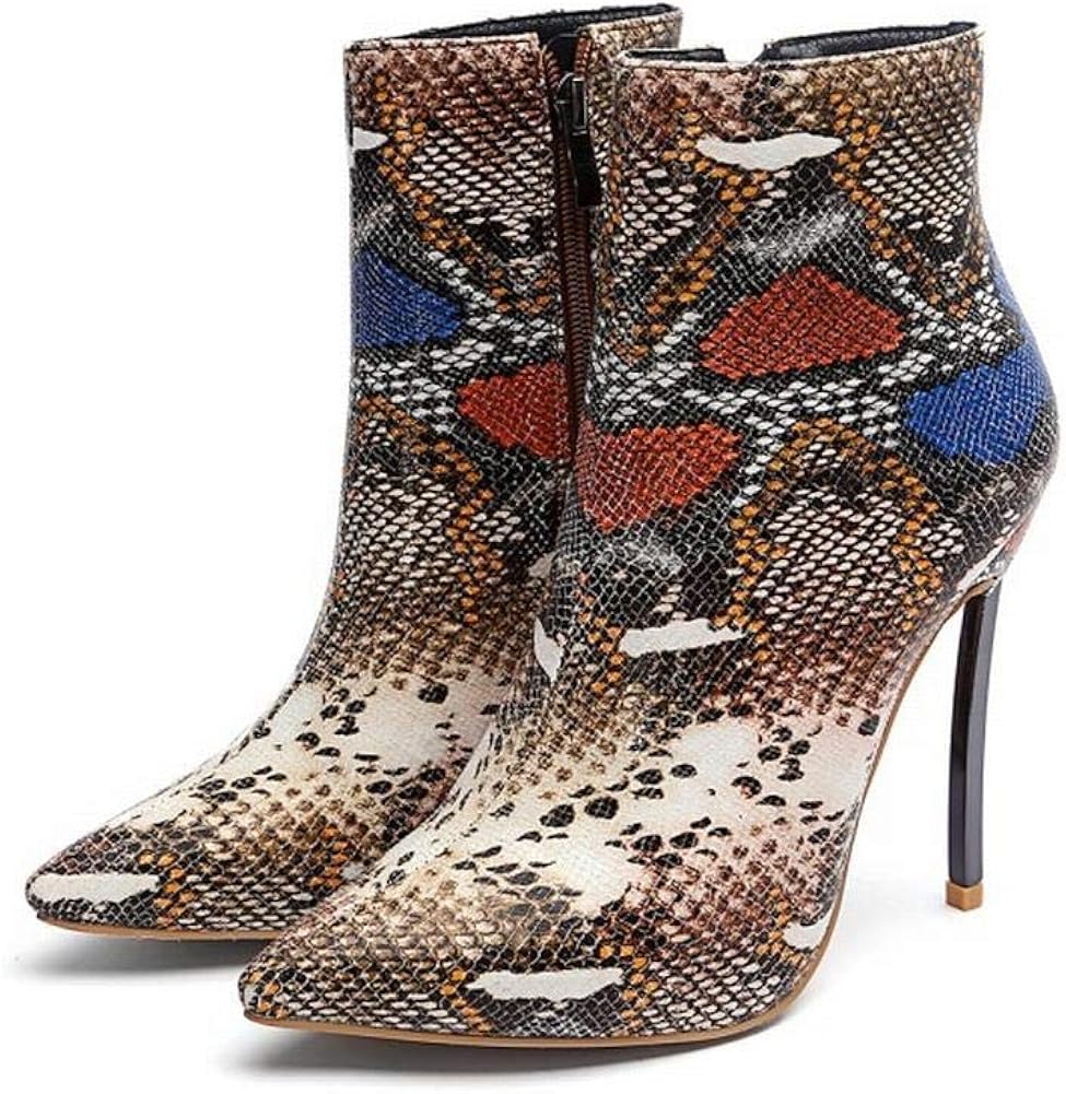 fake snakeskin booties