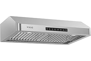 VIKIO HOME Range Hood 30 Inch Under Cabinet, Kitchen Hood with 980 CFM, 3-Speed Gesture Sensing & Touch Control Panel, Stainless Steel Vent 2 Pcs Baffle Filters with Handlebar