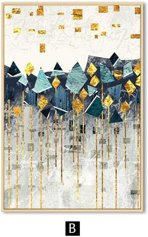 BUZHIA Picture Printing On Canvas,Stylish Green, Gold Abstract Pattern Decor Canvas Painting Art Print Poster Picture Wall Bedroom Living Room Decoration Painting Wall Mural（1 Pc）,70 * 100