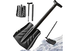 Snow Shovel 33 Inch Detachable Foldable Portable Snow Shovel Includes Ice Saw Aluminium Alloy for Car, Driveway, Camping, Ski