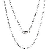 JEWELHEART 14K Solid Gold Cable Chain for Women, 1.7mm Diamond Cut Paperclip Link, Yellow or White Gold Pendant Necklace, Lobster Clasp, 14" up to 24"