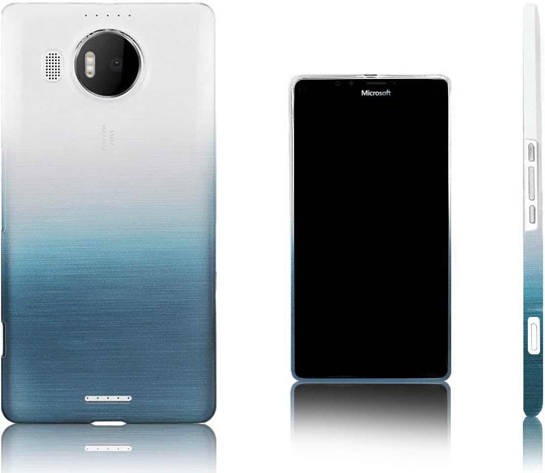 Xcessor Transition Color Flexible TPU Case for Microsoft Lumia 950 XL. With Gradient Silk Thread Texture. Transparent/Light Blue