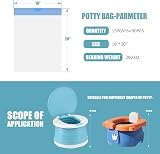 VISATOR Portable Travel Potty Chair Liners Bags 90 PCS 45x50cm Drawstring view 5