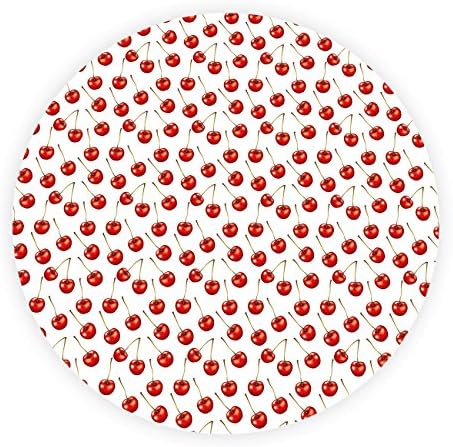 Fangship Beach Towel Round Roundie Throw Blanket Picnic Tapestry Table Cover Cherry Pattern 57 inch