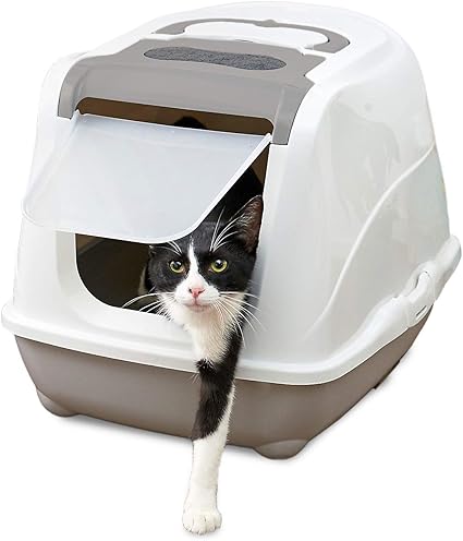 Amazon フリップキャット ジャンボ グレー フリップキャット 本体 猫トイレ 大きい 飛散防止 ゆったり広々サイズ フルカバー サイズ 約 幅44 奥57 5 高41cm オーエフティー トイレ本体 通販