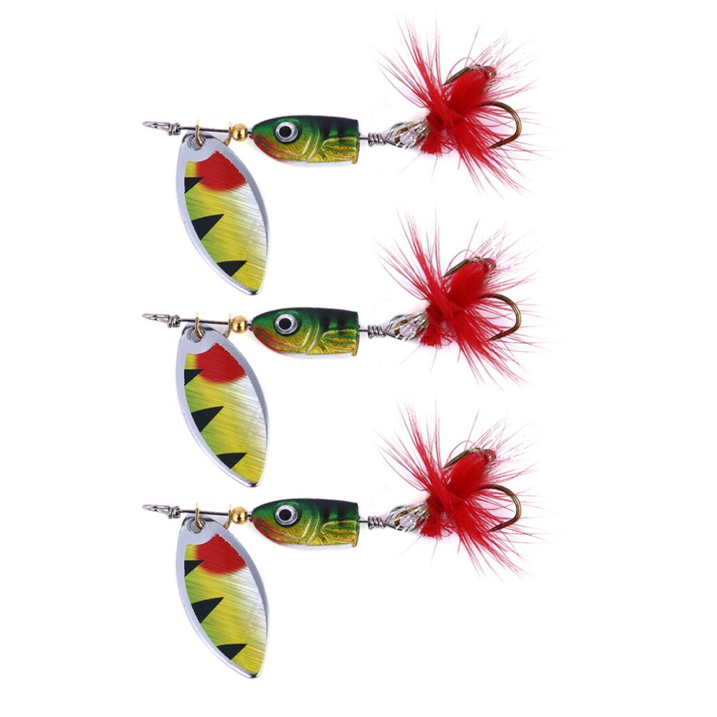 BESPORTBLE 3pcs Trout Fishing Lures Lifelike Sea Lures Bait for Carp Bass Snap Swivels Sea Fishing Accessories