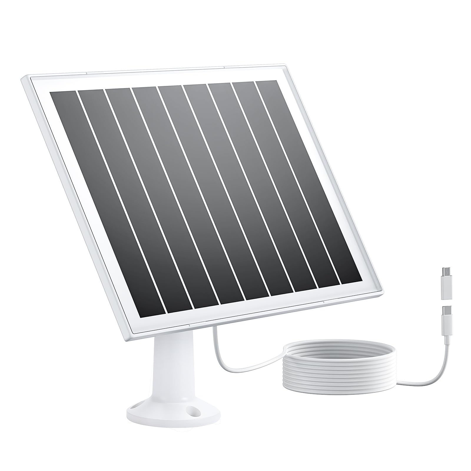 Photo 1 of Solar Panel for Security Camera, 7W High-Efficiency Solar Cells, Camera Solar Panel Charger with IP65 Waterproof, Flexible Adjustment Bracket, Long Cable Compatible with DC 5V/1.5A Type-C & Micro USB