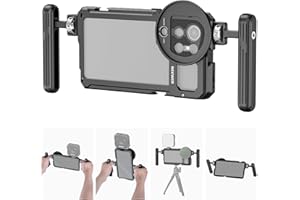 NEEWER S23 Ultra Cage Video Rig with Dual Side Handles, 67mm Lens Filter Thread Adapter, All Metal Mobile Phone Stabilizer fo
