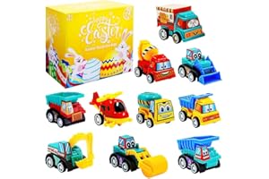 KYKAKE 12Pcs Pull Back City Cars and Trucks Toy Vehicles Set, Friction Powered Cars Toys for Toddlers, Bulk Toys Party Favors for Kids, Classroom Prizes, Pinata Fillers,Goodie Bag Stuffers for Boys Girls