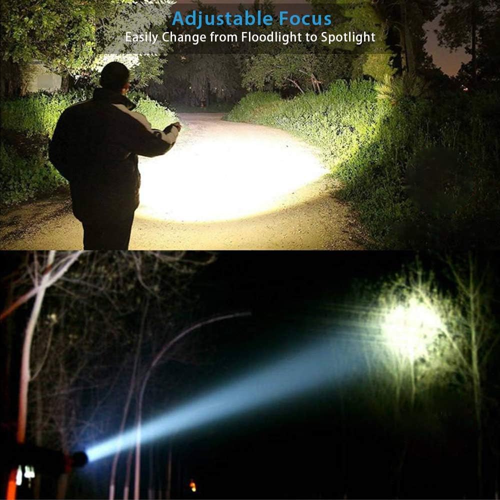 Hoxida USB Rechargeable Flashlight (Battery Included), Magnetic LED Flashlight, Super Bright LED Tactical Flashlight with Cob Sidelight, Waterproof, Zoomable Best Flashlight for Camping, Emergency - - 
