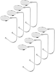 Olgaa 8 Pieces Christmas Stocking Holders Fireplace Hooks Hanger Silver Matal Hook Hanger Safety Hang Grip Stocking Grips for Christmas Tree,Fireplace,Christmas Party Holiday Decor (8)