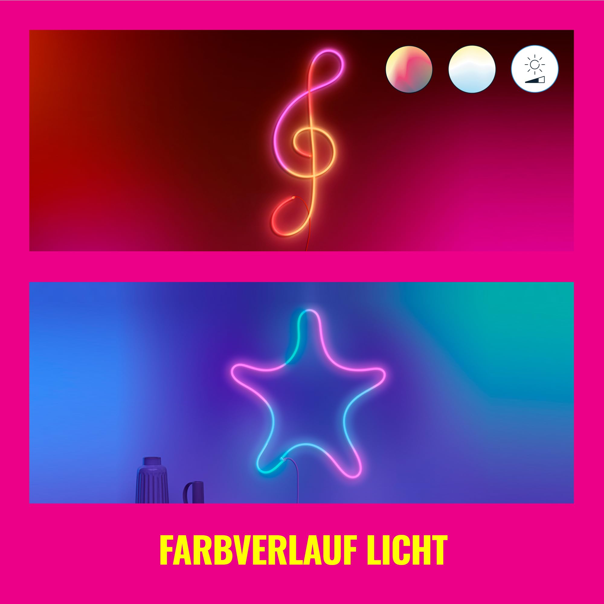 WiZ SMART FLEX STRIP - 3 m, 16 Millionen Farben + Weißschattierungen, dynamische Lichtszenen, verbindet sich mit Ihrem WLAN, Sprach- / App-Steuerung, funktioniert mit Google Home, Alexa und HomeKit. 4