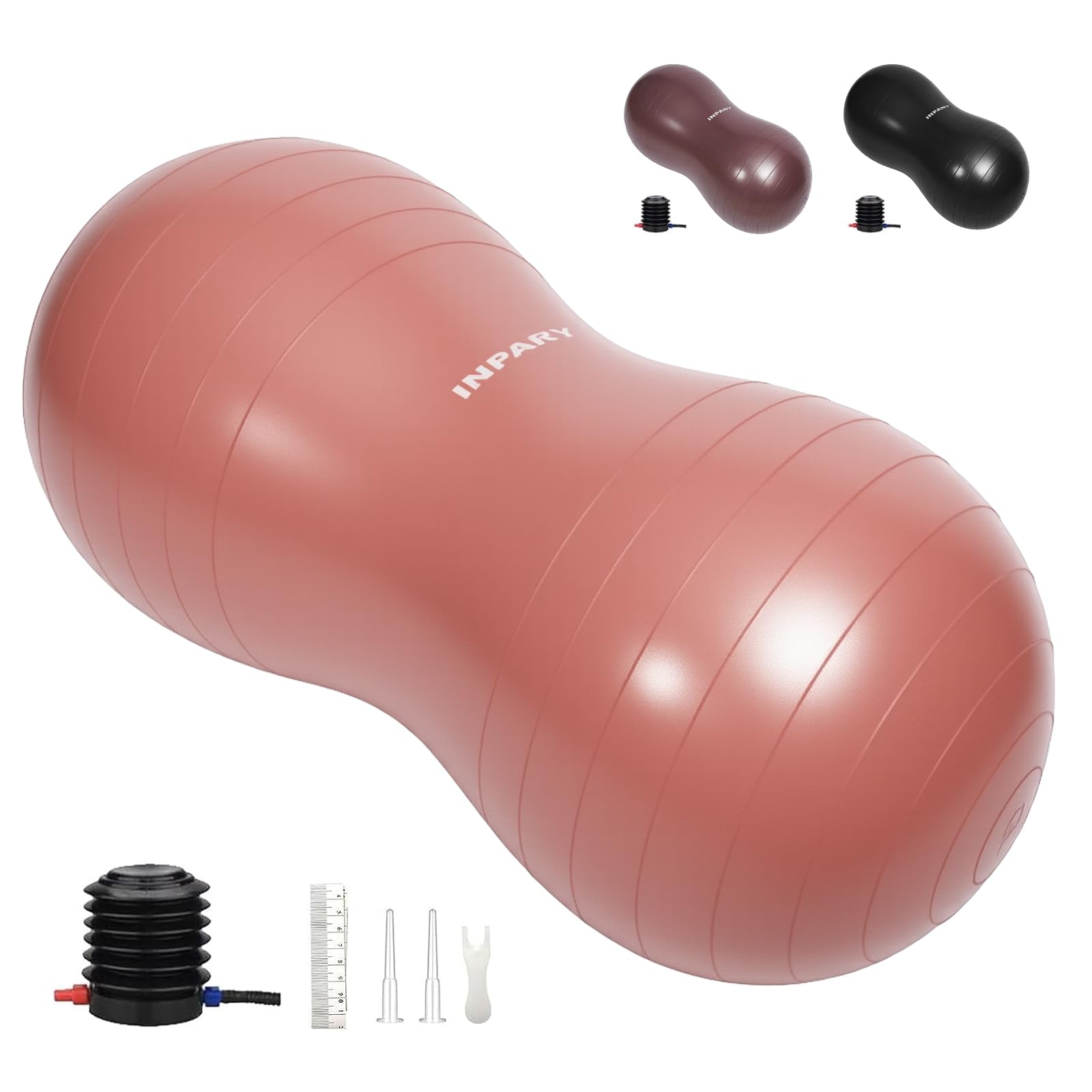 Photo 1 of INPANY Peanut Ball - Anti Burst Exercise Ball for Labor Birthing, Physical Therapy for Kids, Core Strength, Home & Gym Fintness (Include Pump) Rose Pink