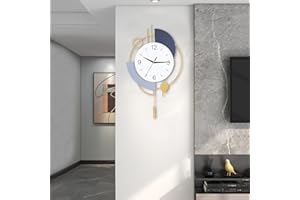Wall Clock,Decorative Wall Clocks with Pendulum,Silent Quality Quartz Wall Clock Battery Operated,Large Wall Clock for Living