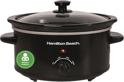 Hamilton Beach 3.5L Comfort Cook Slow Cooker 160W Energy Efficient Black