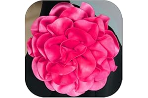ZZ ZINFANDEL 19mm Extra Large Flower Brooches Lapel Pins Dainty Satin Fabric Brooches Big Camellia Flower Brooch Pin for Women Wedding Part Dance Clothes Accessories Jewelry