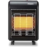 ROVSUN 18000 BTU Portable Propane Heater for Indoor &amp; Outdoor Use with ODS | Radiant Heater with Regulator &amp; Hose, 3 Temperature Settings, Tip-over Protection, for Patio Garage Camping, SGS Listed 1 Set