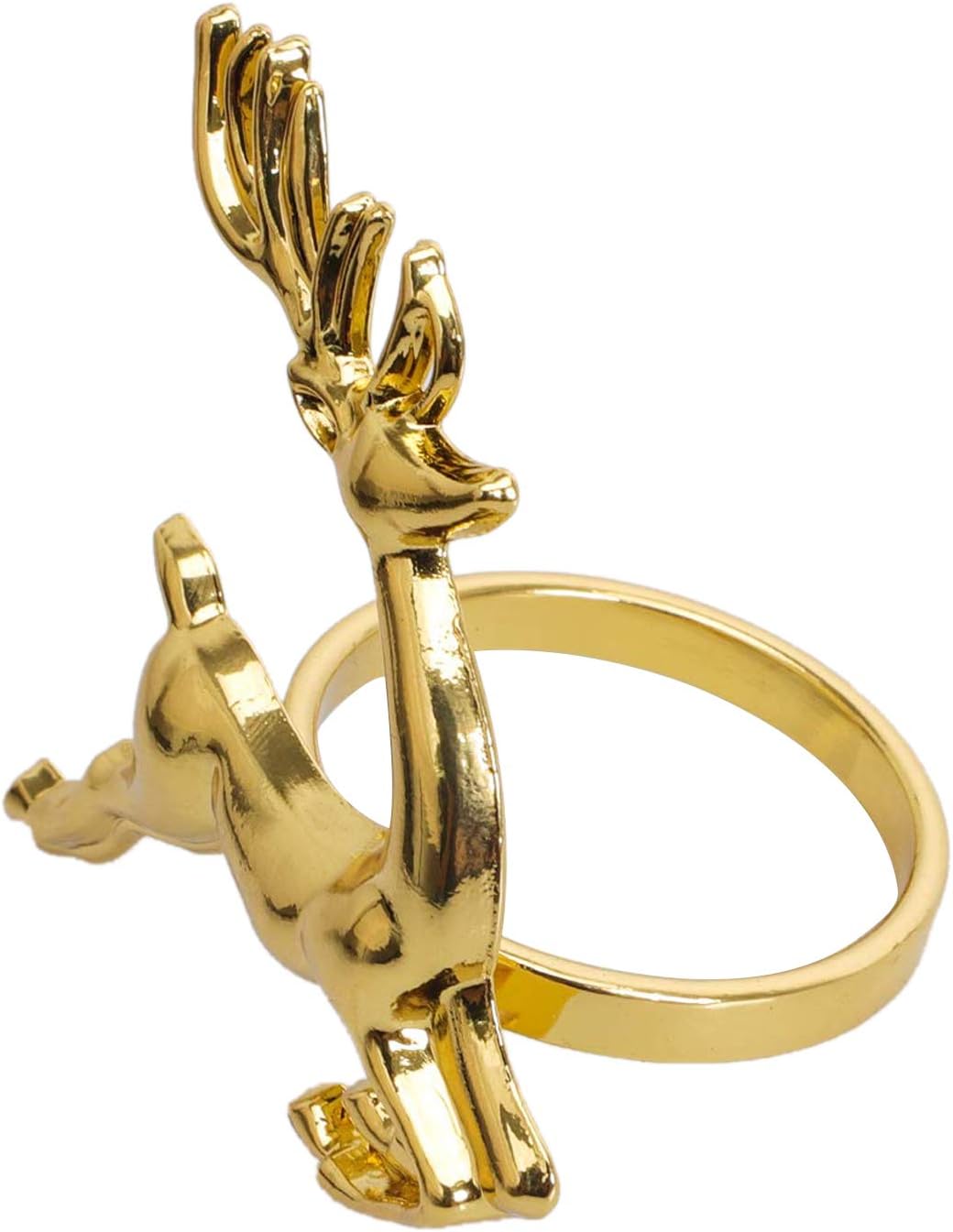 KissDate Napkin Rings, 6Pcs Gold Elk Chic Napkin Rings for Place Settings, Wedding Receptions, Christmas, Thanksgiving and Home Kitchen Dining Table Linen Accessories: Home & Kitchen